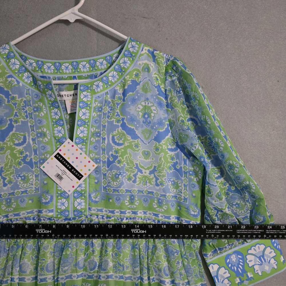 NWT Gretchen Scott Watteau Crinkly Borderline Maxi Dress Size Medium - Picture 4 of 10
